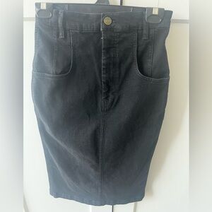 Classic Black FRAME Denim Skirt